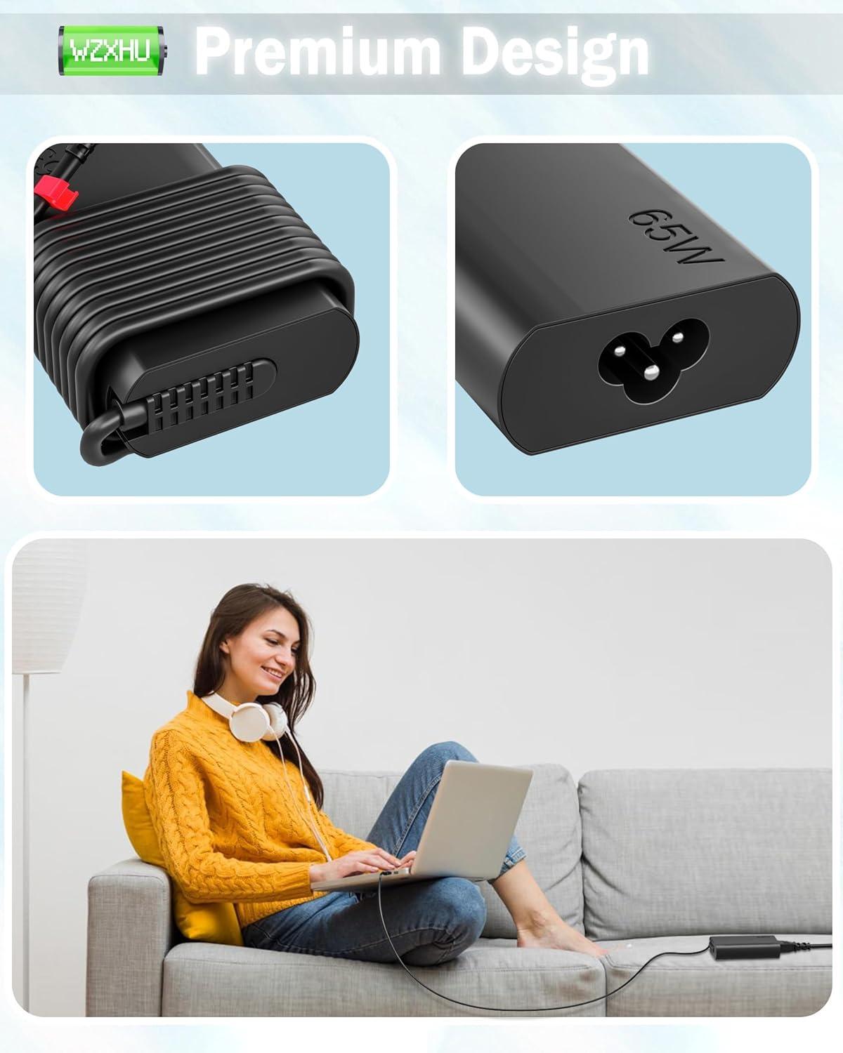 image2025 New Slim 65W USB C Laptop Charger compatible with Lenovo ThinkpadYogaChromebook Computer Type C Fast Charging Power Cord Ac Adapter