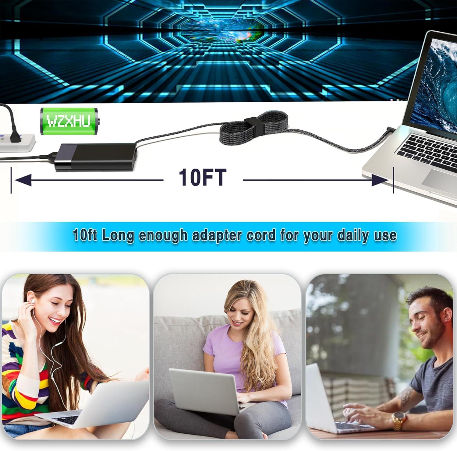 imageNew Slim 65W USB C Laptop Charger Compatible with HP Spectre x360 Envy Chromebook Elitebook x360 Pavilion Elite x2 Travel Type C Power Cord Ac AdapterSM65CL01