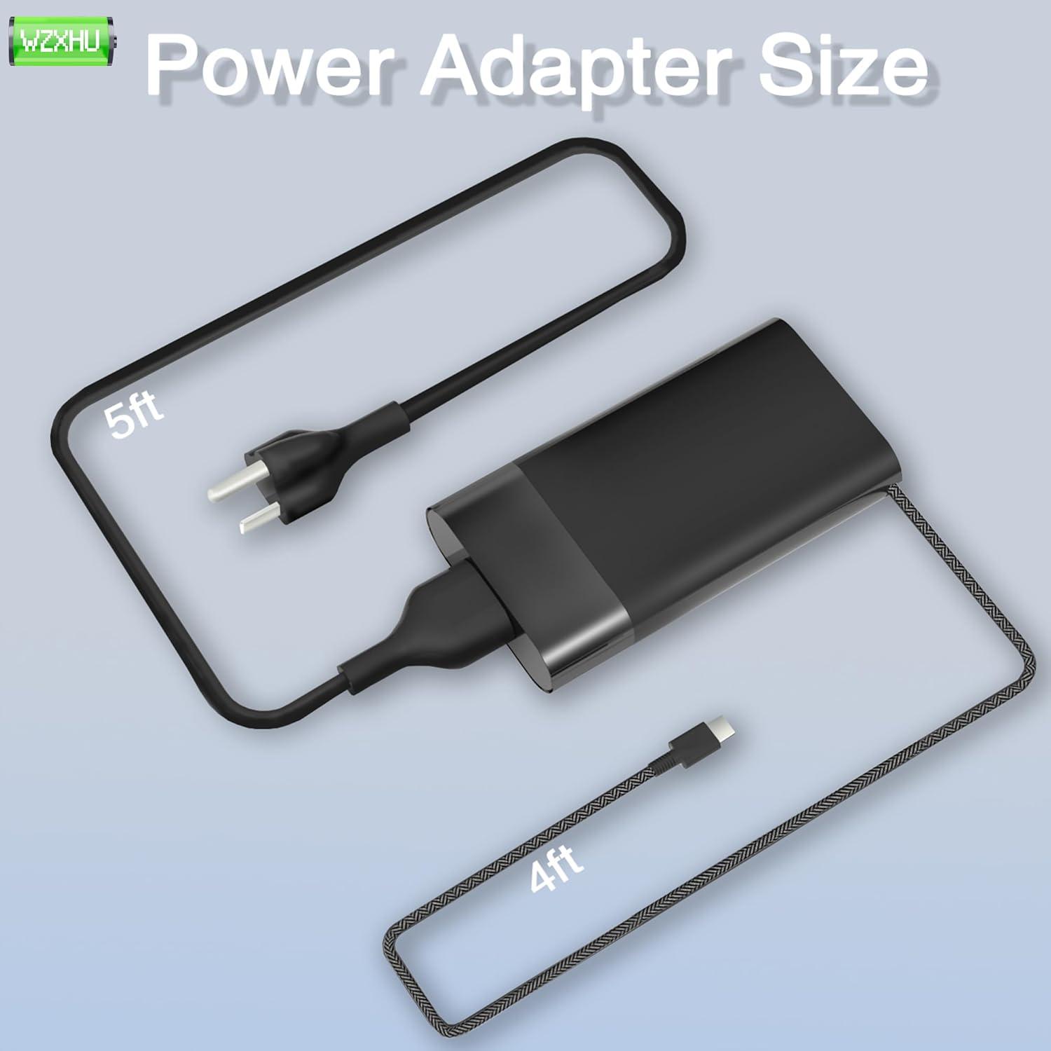 imageNew Slim 65W USB C Laptop Charger Compatible with HP Spectre x360 Envy Chromebook Elitebook x360 Pavilion Elite x2 Travel Type C Power Cord Ac AdapterSM65CS01