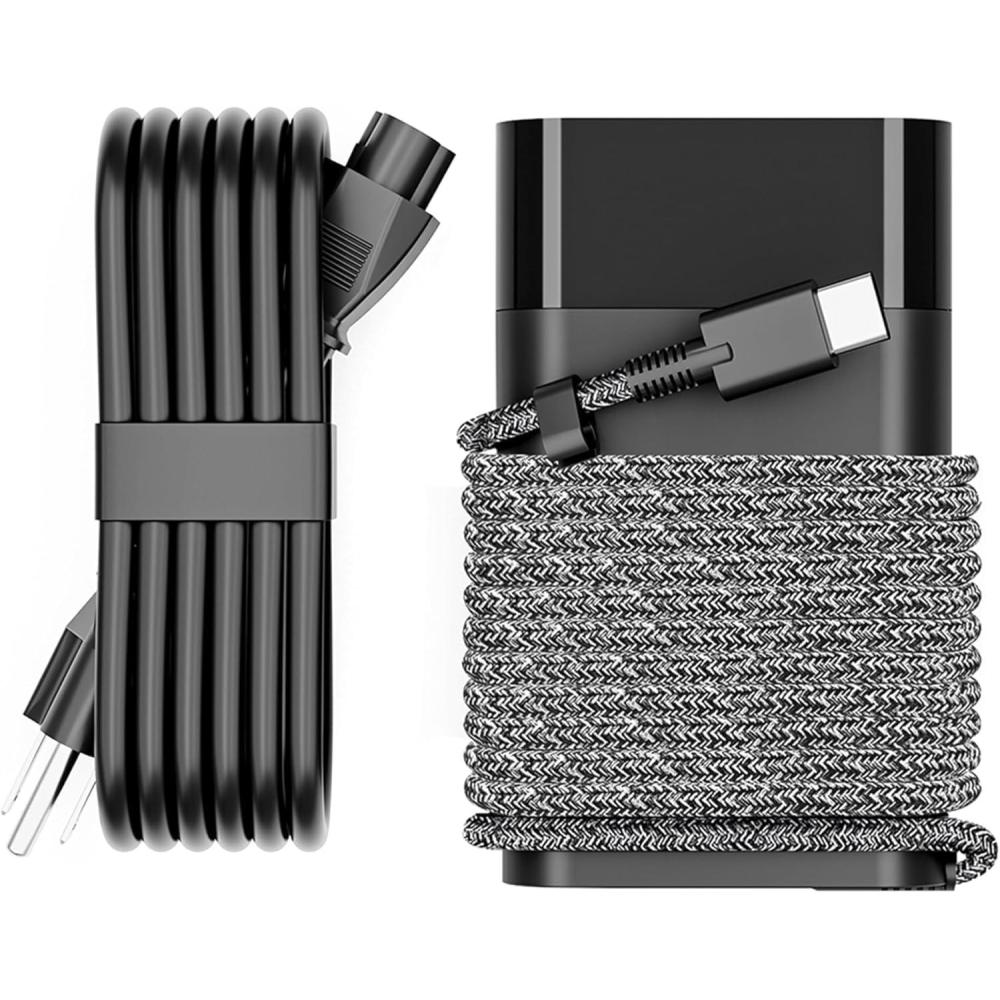 imageNew Slim 65W USB C Laptop Charger Compatible with HP Spectre x360 Envy Chromebook Elitebook x360 Pavilion Elite x2 Travel Type C Power Cord Ac AdapterSM65CS01