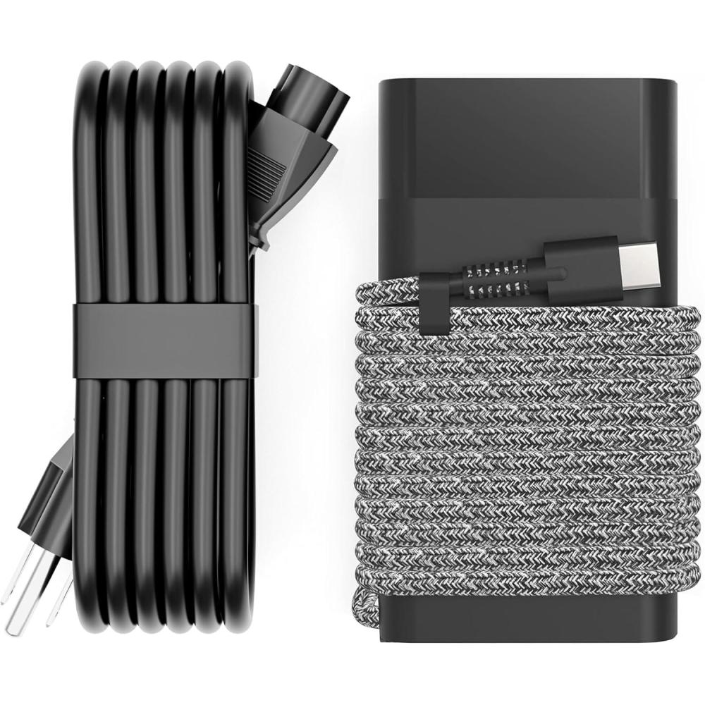 imageNew Slim 65W USB C Laptop Charger Compatible with HP Spectre x360 Envy Chromebook Elitebook x360 Pavilion Elite x2 Travel Type C Power Cord Ac AdapterSM100CL01