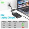 imageNew Slim 65W USB C Laptop Charger Compatible with HP Spectre x360 Envy Chromebook Elitebook x360 Pavilion Elite x2 Travel Type C Power Cord Ac Adapter65w