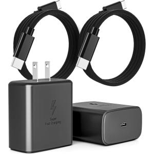 image45W Super Fast Charger Type C Compatible with Samsung Galaxy USB C Wall Charging for Samsung Galaxy S25S25 UltraS25S24 UltraS24S24S23S22S21S20 Note 10 Plus 2 Pack