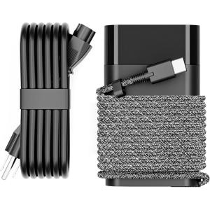 imageNew Slim 65W USB C Laptop Charger Compatible with HP Spectre x360 Envy Chromebook Elitebook x360 Pavilion Elite x2 Travel Type C Power Cord Ac AdapterSM65CS01