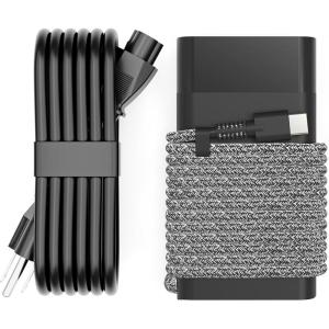 imageNew Slim 65W USB C Laptop Charger Compatible with HP Spectre x360 Envy Chromebook Elitebook x360 Pavilion Elite x2 Travel Type C Power Cord Ac AdapterSM100CL01