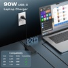 image:imageWZXHU 90W USBC Laptop Power Adapter Compatible with HP Spectre x360 904144850 904082003 adp90fe 2ln85aa Elitebook x360 1040 G5 1040 G4 Type C Ac AdapterPlatinum Black